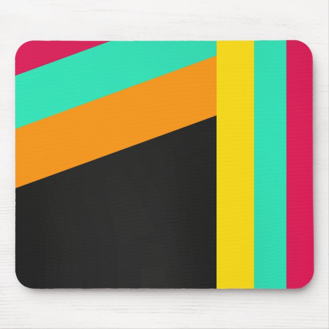 Colourful modern stripes pattern gel mouse pad (Front)