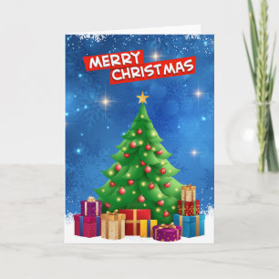 Colourful Modern Stylish Merry Christmas Holiday Card
