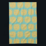 Colourful Modern Suns Yellow Pattern Tea Towel<br><div class="desc">Decorate your kitchen with this cool sunshine art towel. Makes a great housewarming,  birthday or wedding gift! 
You can customise it and add text too.
Check my shop for lots more colours and patterns!</div>