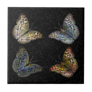 Colourful Modern Trendy Colours Butterflies Tile