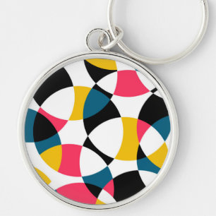 Colourful, modern, trendy, cool circular graphic key ring