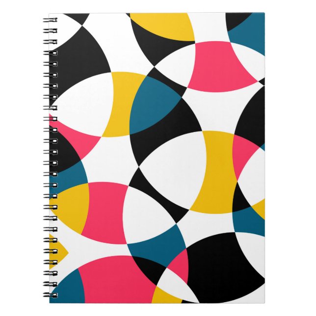 Colourful, modern, trendy, cool circular graphic notebook (Front)