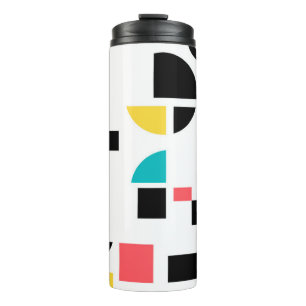 Colourful, modern, trendy, fun, cheerful geometric thermal tumbler