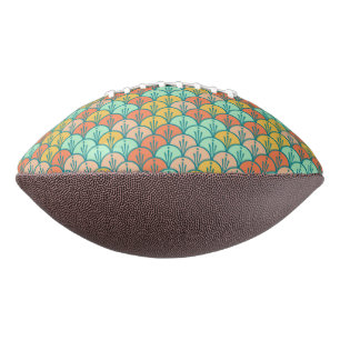 Colourful Modern Trendy Geometric Fish Scale American Football