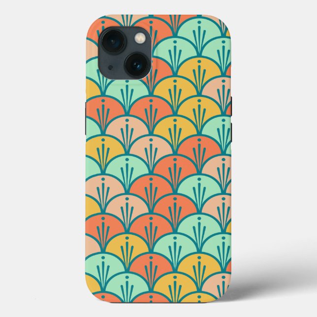 Colourful Modern Trendy Geometric Fish Scale Case-Mate iPhone Case (Back)