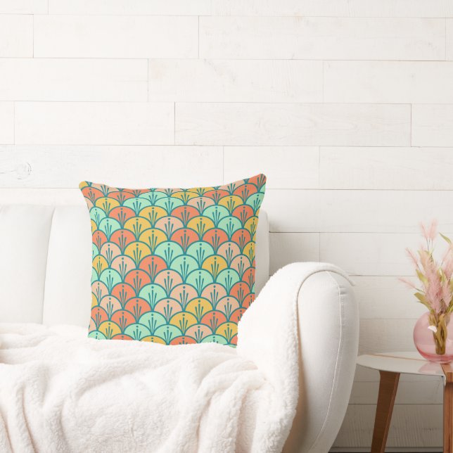Colourful Modern Trendy Geometric Fish Scale Cushion (Couch)