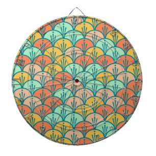 Colourful Modern Trendy Geometric Fish Scale Dartboard