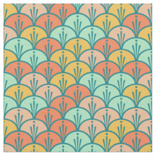 Colourful Modern Trendy Geometric Fish Scale Fabric