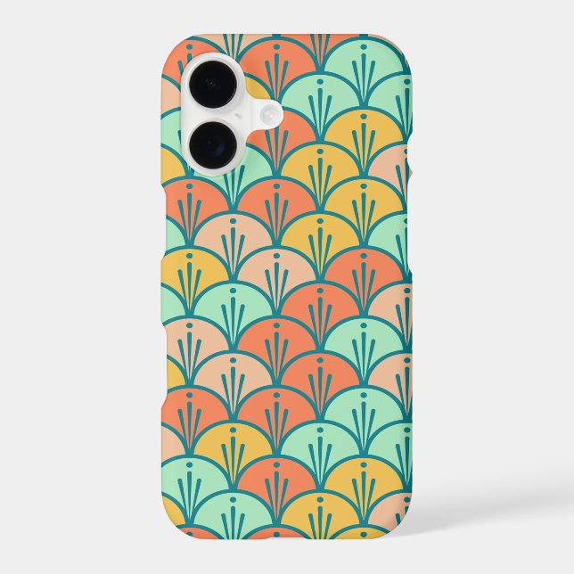 Colourful Modern Trendy Geometric Fish Scale iPhone Case (Back)