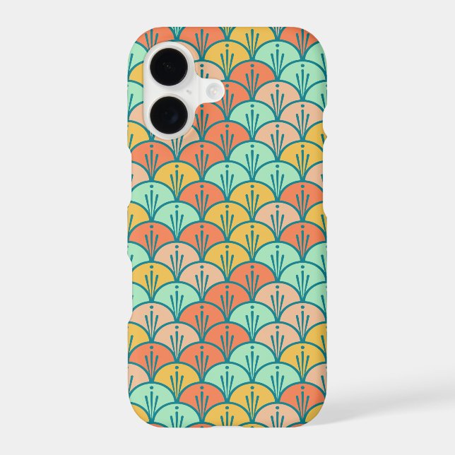 Colourful Modern Trendy Geometric Fish Scale iPhone Case (Back)