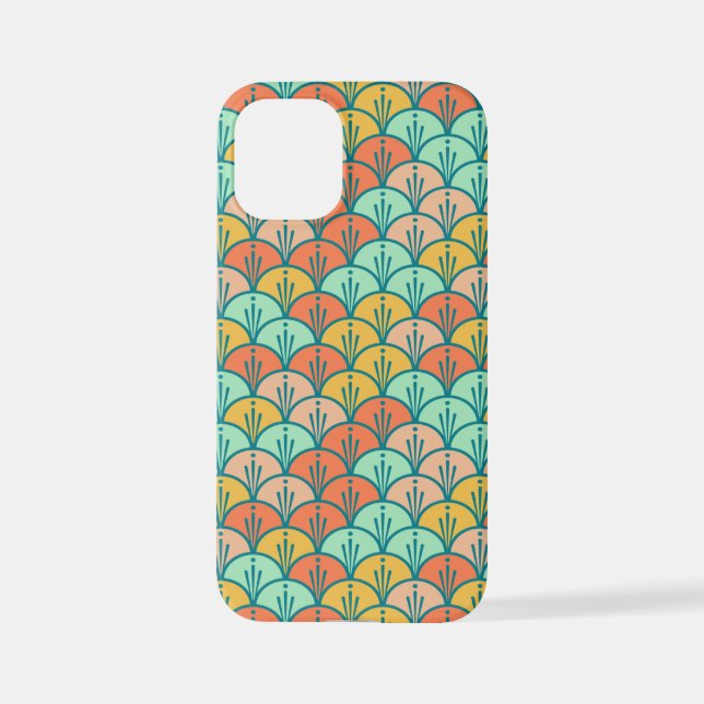 Colourful Modern Trendy Geometric Fish Scale iPhone Case (Back)