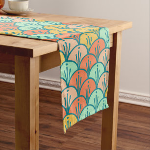 Colourful Modern Trendy Geometric Fish Scale Medium Table Runner