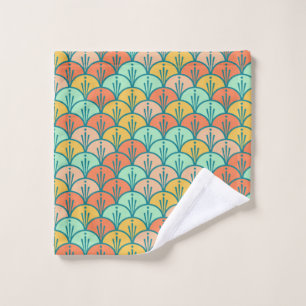 Colourful Modern Trendy Geometric Fish Scale Wash Cloth