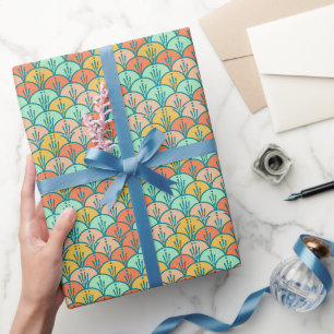 Colourful Modern Trendy Geometric Fish Scale Wrapping Paper