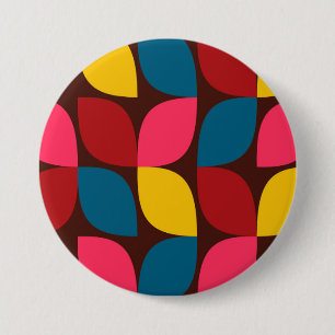 Colourful, modern, trendy, urban flower 7.5 cm round badge