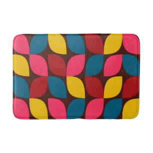 Colourful, modern, trendy, urban flower abstractio bath mat