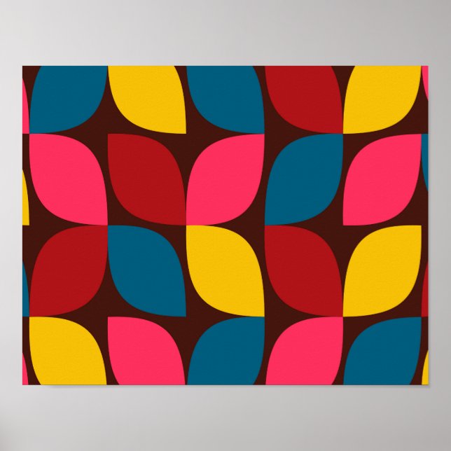 Colourful, modern, trendy, urban flower abstractio poster (Front)