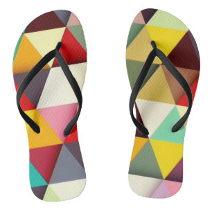 Colourful Modern Triangle Pattern Flip Flops