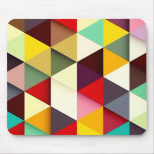 Colourful Modern Triangle Pattern Mouse Mat