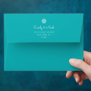 Colourful Modern Tropical Watercolor Floral Weddin Envelope
