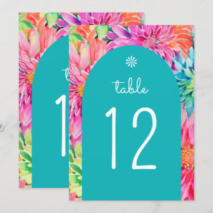 Colourful Modern Tropical Watercolor Floral Weddin Invitation