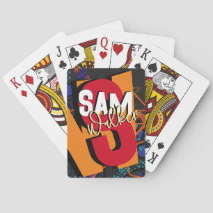 Colourful Modern Typography Name & Initials Playing Cards
