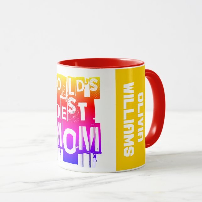 Colourful Modern Typography World's Best Mum Mug (Front Right)