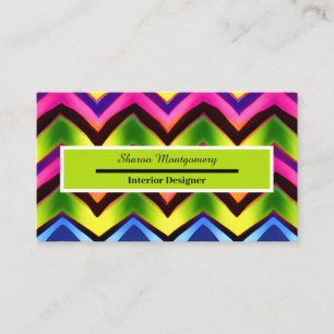 Colourful Modern V Shape Pattern Business Card