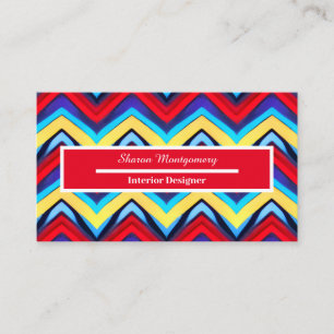 Colourful Modern V Shape  Pattern Business Card
