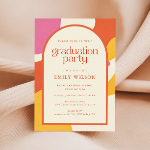 Colourful Modern Vintage Retro Graduate Graduation Announcement