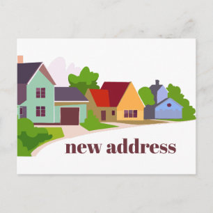 Colourful Modern We Have Moved New Address Postcard