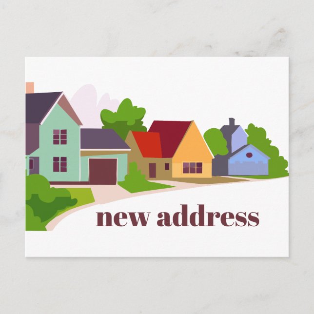 Colourful Modern We Have Moved New Address Postcard (Front)