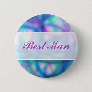 Colourful Modern Wedding. Best Man 6 Cm Round Badge