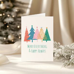 Colourful Modern Whimsical Christmas Folded Custom Holiday Card
