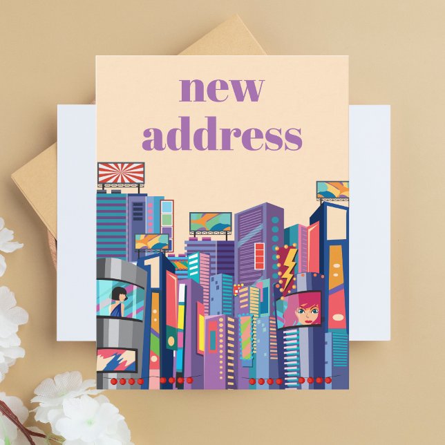 Colourful Modern Whimsical Trendy We Have Moved  Postcard (Creator Uploaded)