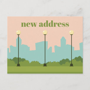 Colourful Modern Whimsical We Have Moved New Home Postcard