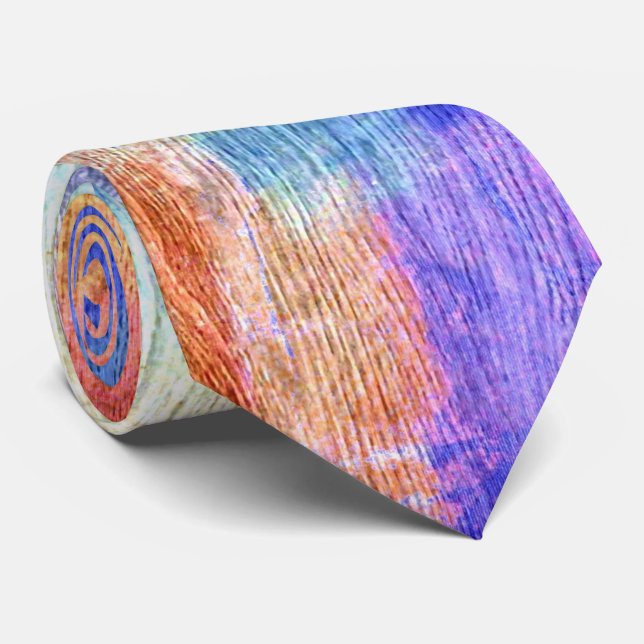 Colourful Modern Wood Grain Background #7 Tie (Rolled)