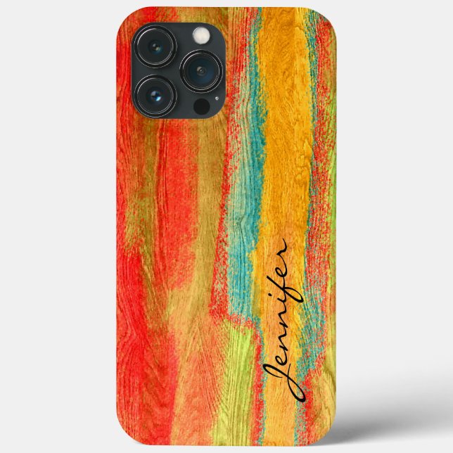 Colourful Modern Wood Grain Background Case-Mate iPhone Case (Back)