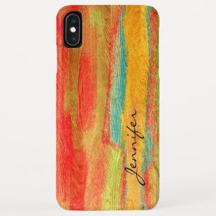 Colourful Modern Wood Grain Background iPhone XS Max Case