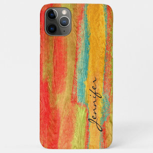Colourful Modern Wood Grain Background iPhone 11 Pro Max Case