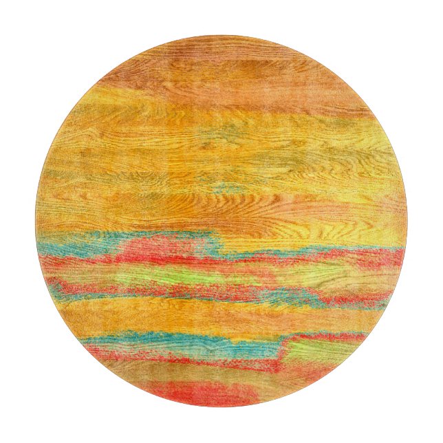 Colourful Modern Wood Grain Background Cutting Board (Front)