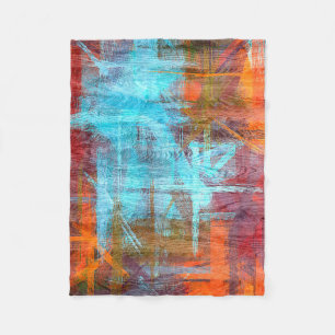 Colourful Modern Wood Grain Background Fleece Blanket