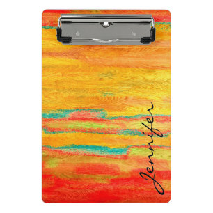 Colourful Modern Wood Grain Background Mini Clipboard