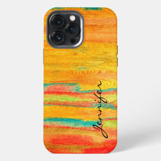 Colourful Modern Wood Grain Look #8 iPhone 13 Pro Max Case