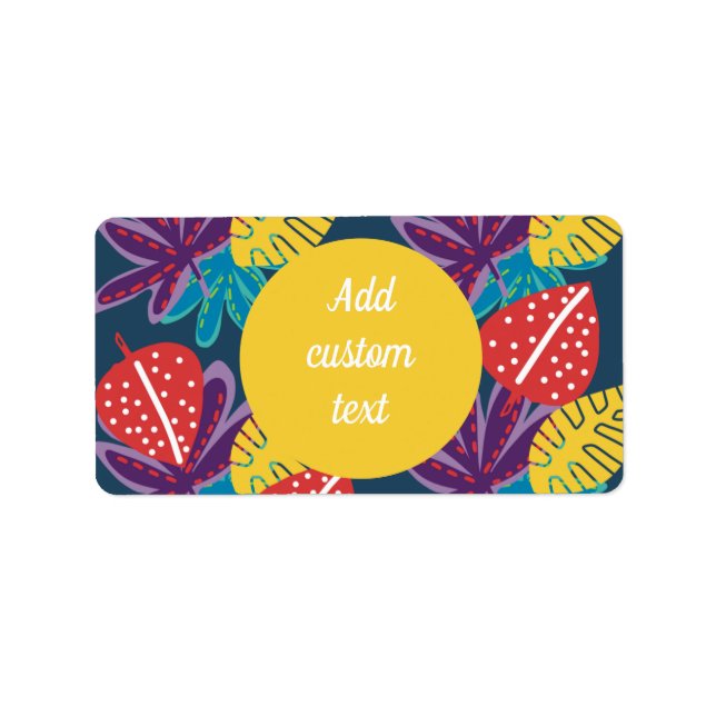 Colourful modern yellow trendy return Address Labe Label (Front)