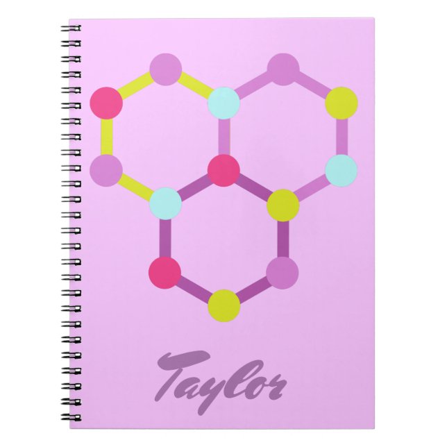 Colourful molecule model notebook (Front)