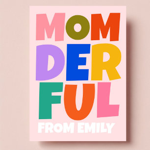 Colourful momderful Mothers Day Photo  Card