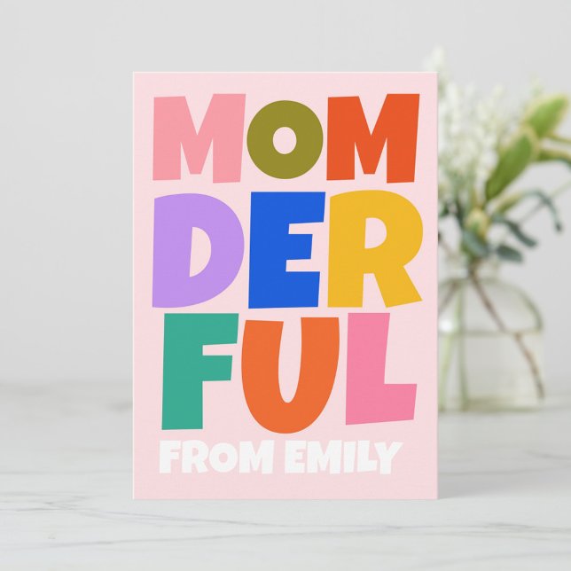 Colourful momderful Mothers Day Photo  Card (Creator Uploaded)