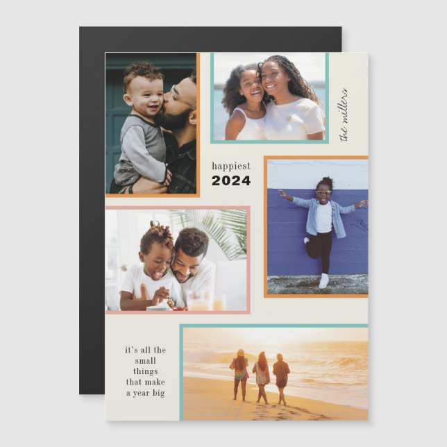 Colourful Moments Holiday Photo Magnetic Card (Front/Back)
