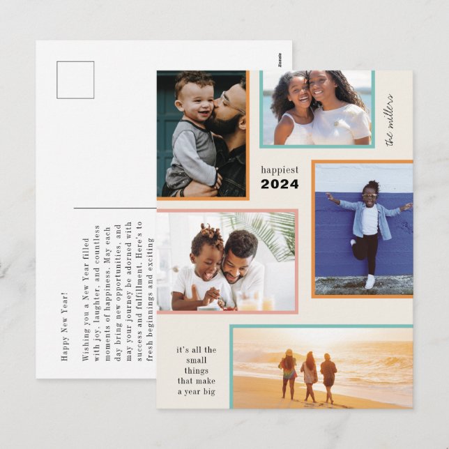 Colourful Moments Holiday Photo Postcard (Front/Back)